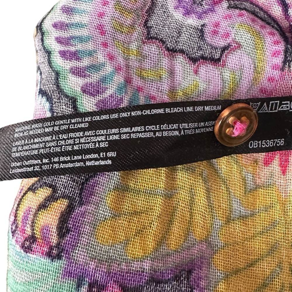 ANTHROPOLOGIE Vibrant Tunisian Paisley Smocked Boho Cover-Up Tunic - Picture 12 of 16